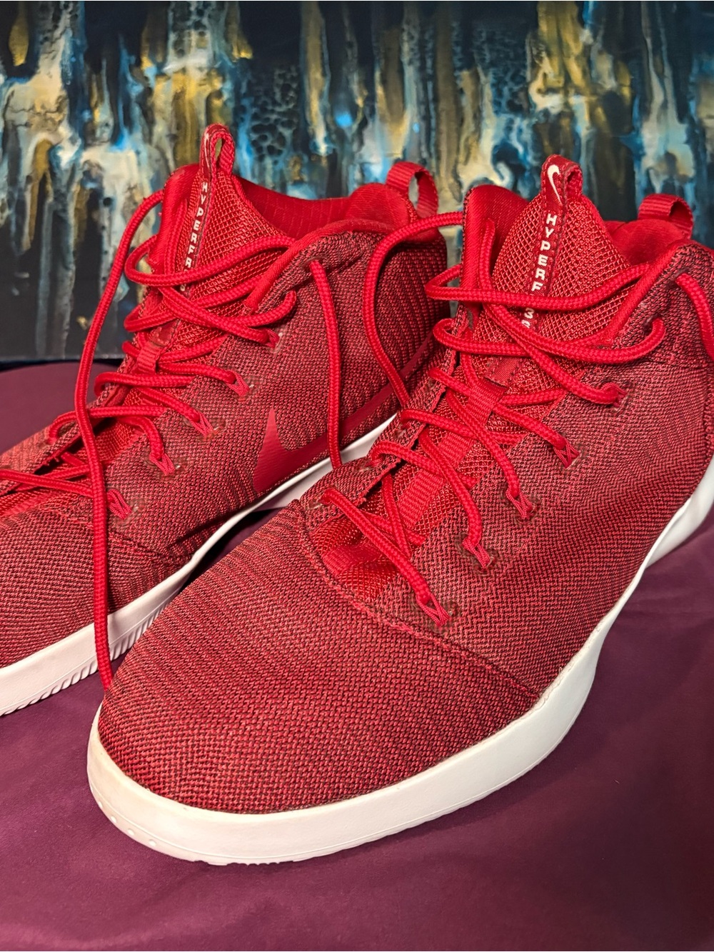 Nike Red Knit Men's Sneakers with White Sole
